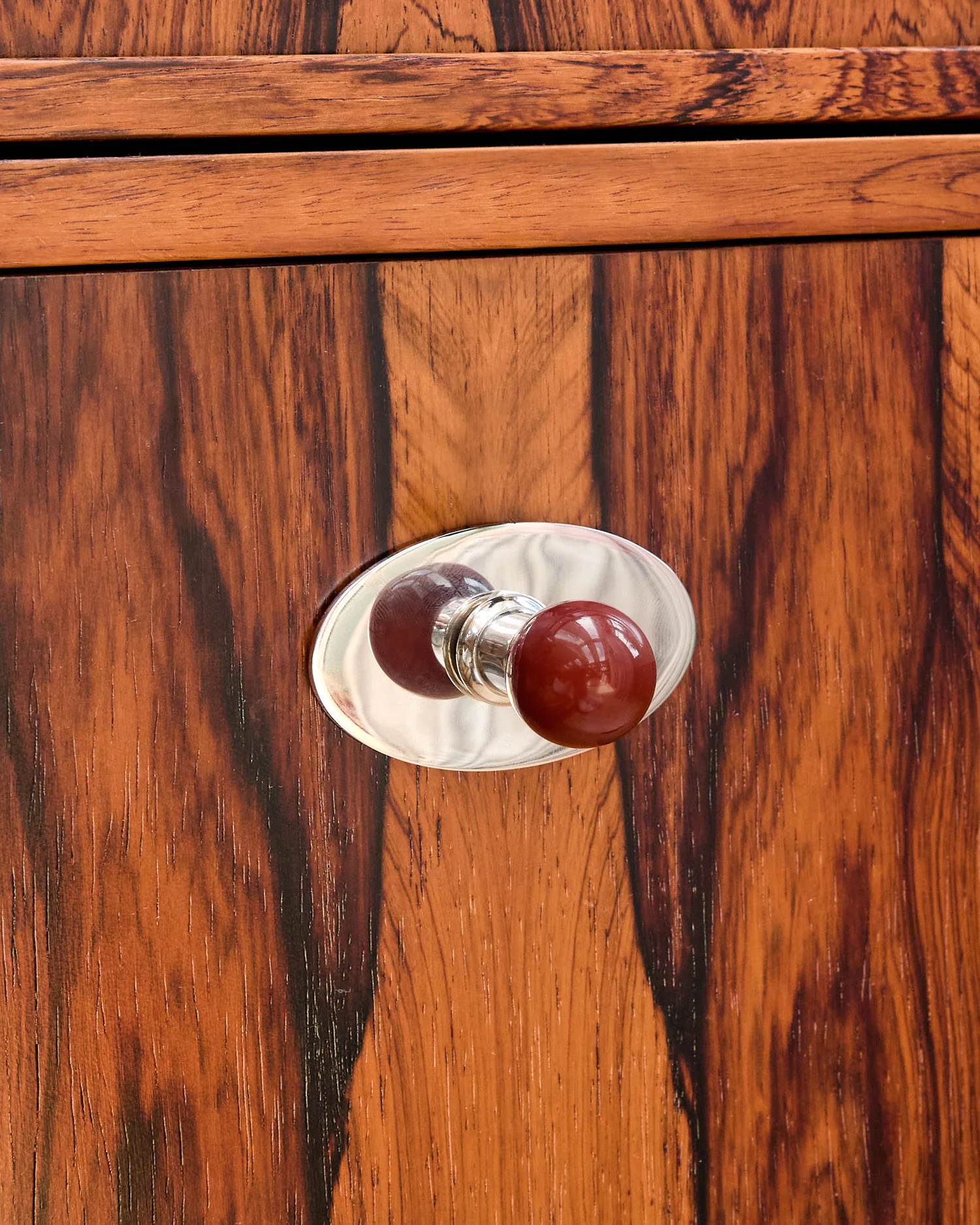 Coloured Knob, Cherry, Nickel - Image 2