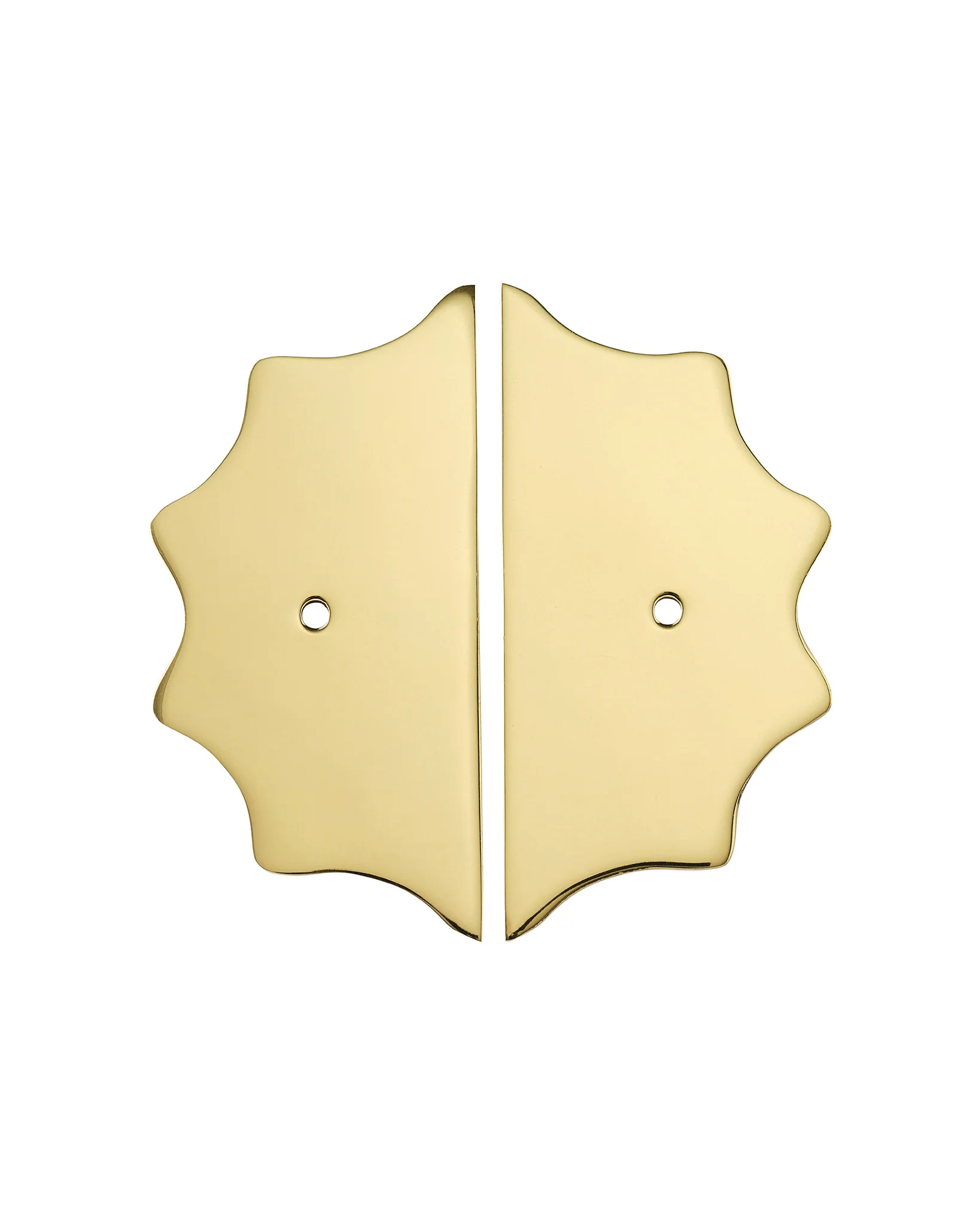 Pair of Wave Backplates, Polished Brass